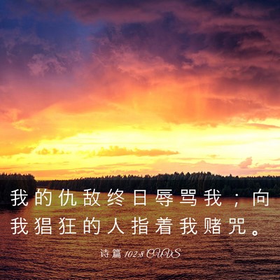 Picture 03 - 诗 篇 102:8 CUVS - 我 的 仇 敌 终 日 辱 骂 我 ； 向 我 - Bible Verse Picture