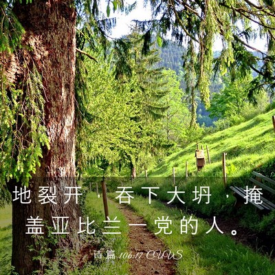Picture 03 - 诗 篇 106:17 CUVS - 地 裂 开 ， 吞 下 大 坍 ， 掩 盖 亚 - Bible Verse Picture