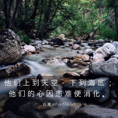 Picture 03 - 诗 篇 107:26 CUVS - 他 们 上 到 天 空 ， 下 到 海 底 ； - Bible Verse Picture