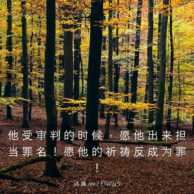 Picture 03 - 诗 篇 109:7 CUVS - 他 受 审 判 的 时 候 ， 愿 他 出 来 - Bible Verse Picture