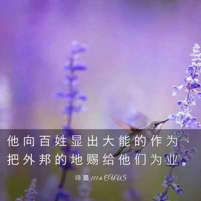 Picture 03 - 诗 篇 111:6 CUVS - 他 向 百 姓 显 出 大 能 的 作 为 ， - Bible Verse Picture