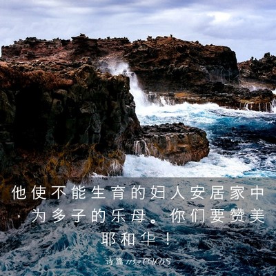 Picture 03 - 诗 篇 113:9 CUVS - 他 使 不 能 生 育 的 妇 人 安 居 家 - Bible Verse Picture