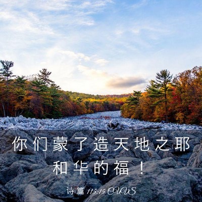 Picture 03 - 诗 篇 115:15 CUVS - 你 们 蒙 了 造 天 地 之 耶 和 华 的 - Bible Verse Picture