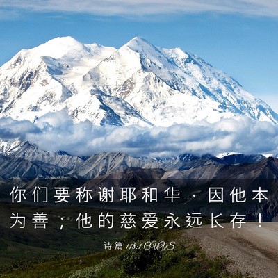 Picture 03 - 诗 篇 118:1 CUVS - 你 们 要 称 谢 耶 和 华 ， 因 他 本 - Bible Verse Picture