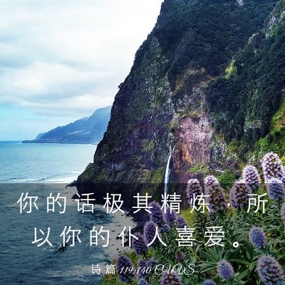 Picture 03 - 诗 篇 119:140 CUVS - 你 的 话 极 其 精 炼 ， 所 以 你 的 - Bible Verse Picture
