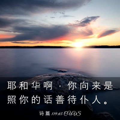 Picture 03 - 诗 篇 119:65 CUVS - 耶 和 华 啊 ， 你 向 来 是 照 你 的 - Bible Verse Picture