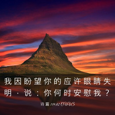 Picture 03 - 诗 篇 119:82 CUVS - 我 因 盼 望 你 的 应 许 眼 睛 失 明 - Bible Verse Picture