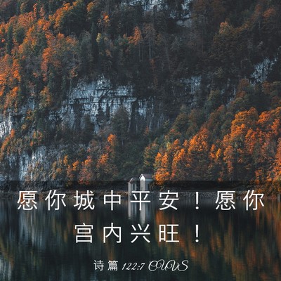 Picture 03 - 诗 篇 122:7 CUVS - 愿 你 城 中 平 安 ！ 愿 你 宫 内 兴 - Bible Verse Picture