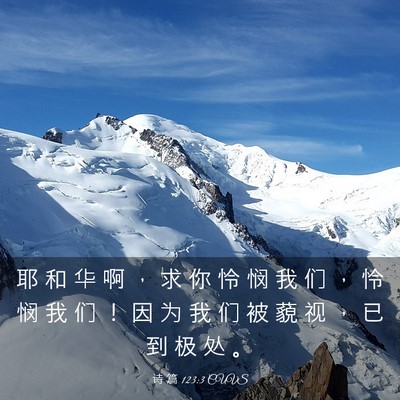 Picture 03 - 诗 篇 123:3 CUVS - 耶 和 华 啊 ， 求 你 怜 悯 我 们 ， - Bible Verse Picture