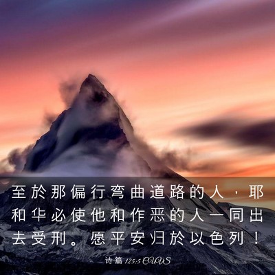 Picture 03 - 诗 篇 125:5 CUVS - 至 於 那 偏 行 弯 曲 道 路 的 人 ， - Bible Verse Picture