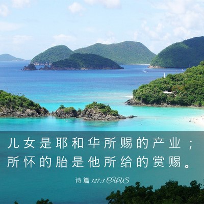 Picture 03 - 诗 篇 127:3 CUVS - 儿 女 是 耶 和 华 所 赐 的 产 业 ； - Bible Verse Picture
