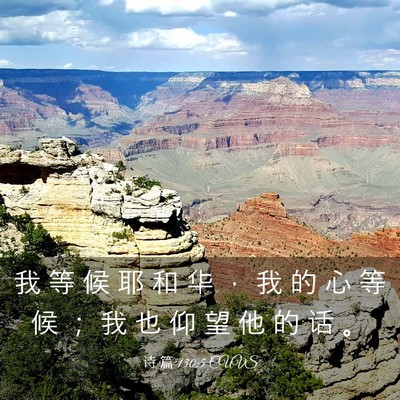 Picture 03 - 诗 篇 130:5 CUVS - 我 等 候 耶 和 华 ， 我 的 心 等 候 - Bible Verse Picture
