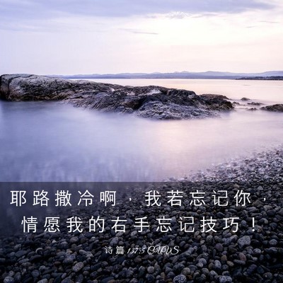 Picture 03 - 诗 篇 137:5 CUVS - 耶 路 撒 冷 啊 ， 我 若 忘 记 你 ， - Bible Verse Picture