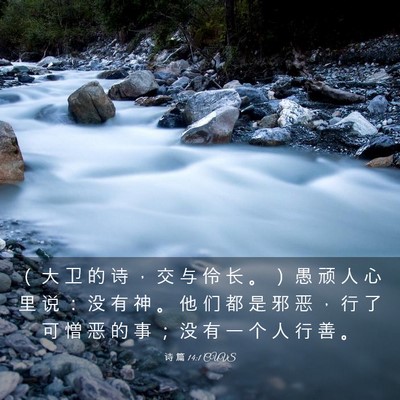 Picture 03 - 诗 篇 14:1 CUVS - （ 大 卫 的 诗 ， 交 与 伶 长 。 ） - Bible Verse Picture