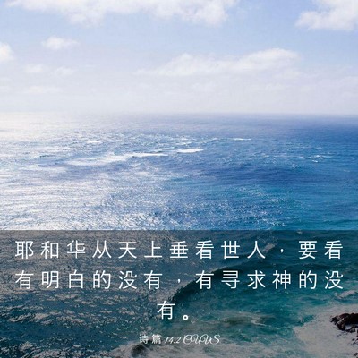Picture 03 - 诗 篇 14:2 CUVS - 耶 和 华 从 天 上 垂 看 世 人 ， 要 - Bible Verse Picture