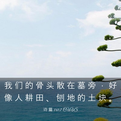 Picture 03 - 诗 篇 141:7 CUVS - 我 们 的 骨 头 散 在 墓 旁 ， 好 像 - Bible Verse Picture