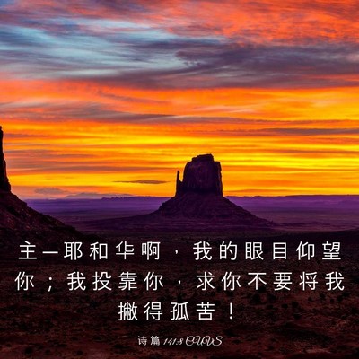 Picture 03 - 诗 篇 141:8 CUVS - 主 ─ 耶 和 华 啊 ， 我 的 眼 目 仰 - Bible Verse Picture