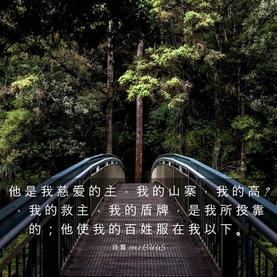 Picture 03 - 诗 篇 144:2 CUVS - 他 是 我 慈 爱 的 主 ， 我 的 山 寨 - Bible Verse Picture