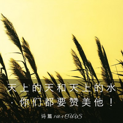 Picture 03 - 诗 篇 148:4 CUVS - 天 上 的 天 和 天 上 的 水 ， 你 们 - Bible Verse Picture