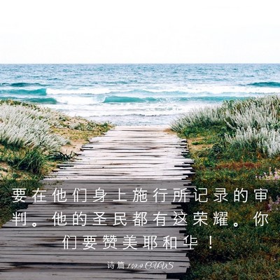 Picture 03 - 诗 篇 149:9 CUVS - 要 在 他 们 身 上 施 行 所 记 录 的 - Bible Verse Picture