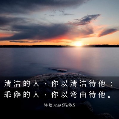 Picture 03 - 诗 篇 18:26 CUVS - 清 洁 的 人 ， 你 以 清 洁 待 他 ； - Bible Verse Picture