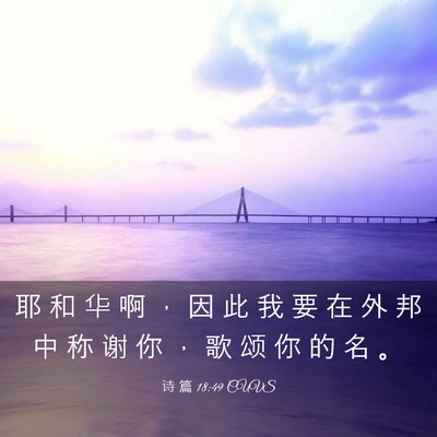 Picture 03 - 诗 篇 18:49 CUVS - 耶 和 华 啊 ， 因 此 我 要 在 外 邦 - Bible Verse Picture
