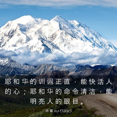 Picture 03 - 诗 篇 19:8 CUVS - 耶 和 华 的 训 词 正 直 ， 能 快 活 - Bible Verse Picture