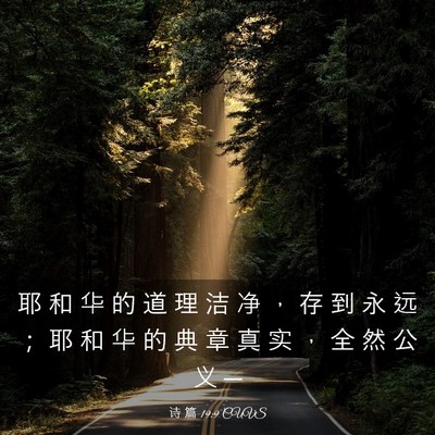 Picture 03 - 诗 篇 19:9 CUVS - 耶 和 华 的 道 理 洁 净 ， 存 到 永 - Bible Verse Picture