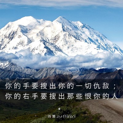 Picture 03 - 诗 篇 21:8 CUVS - 你 的 手 要 搜 出 你 的 一 切 仇 敌 - Bible Verse Picture