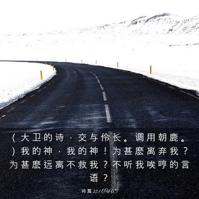 Picture 03 - 诗 篇 22:1 CUVS - （ 大 卫 的 诗 ， 交 与 伶 长 。 调 - Bible Verse Picture