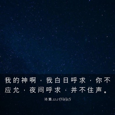 Picture 03 - 诗 篇 22:2 CUVS - 我 的 神 啊 ， 我 白 日 呼 求 ， 你 - Bible Verse Picture