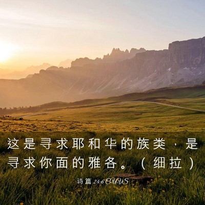 Picture 03 - 诗 篇 24:6 CUVS - 这 是 寻 求 耶 和 华 的 族 类 ， 是 - Bible Verse Picture