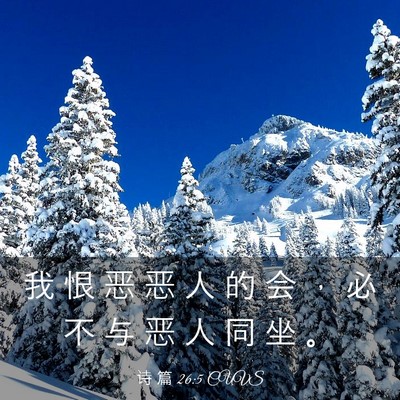 Picture 03 - 诗 篇 26:5 CUVS - 我 恨 恶 恶 人 的 会 ， 必 不 与 恶 - Bible Verse Picture