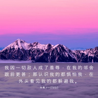 Picture 03 - 诗 篇 31:11 CUVS - 我 因 一 切 敌 人 成 了 羞 辱 ， 在 - Bible Verse Picture