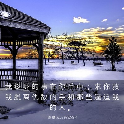 Picture 03 - 诗 篇 31:15 CUVS - 我 终 身 的 事 在 你 手 中 ； 求 你 - Bible Verse Picture