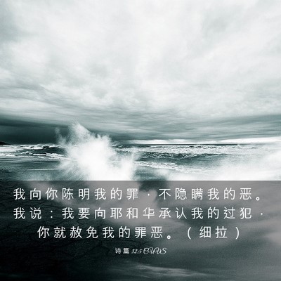 Picture 03 - 诗 篇 32:5 CUVS - 我 向 你 陈 明 我 的 罪 ， 不 隐 瞒 - Bible Verse Picture