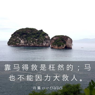 Picture 03 - 诗 篇 33:17 CUVS - 靠 马 得 救 是 枉 然 的 ； 马 也 不 - Bible Verse Picture