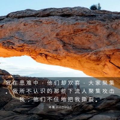 Picture 03 - 诗 篇 35:15 CUVS - 我 在 患 难 中 ， 他 们 却 欢 喜 ， - Bible Verse Picture