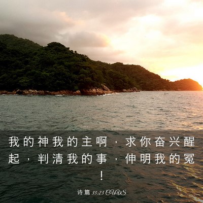 Picture 03 - 诗 篇 35:23 CUVS - 我 的 神 我 的 主 啊 ， 求 你 奋 兴 - Bible Verse Picture