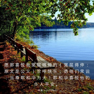 Picture 03 - 诗 篇 35:27 CUVS - 愿 那 喜 悦 我 冤 屈 得 伸 的 （ 冤 - Bible Verse Picture