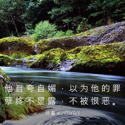 Picture 03 - 诗 篇 36:2 CUVS - 他 自 夸 自 媚 ， 以 为 他 的 罪 孽 - Bible Verse Picture