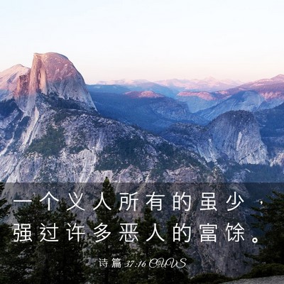 Picture 03 - 诗 篇 37:16 CUVS - 一 个 义 人 所 有 的 虽 少 ， 强 过 - Bible Verse Picture
