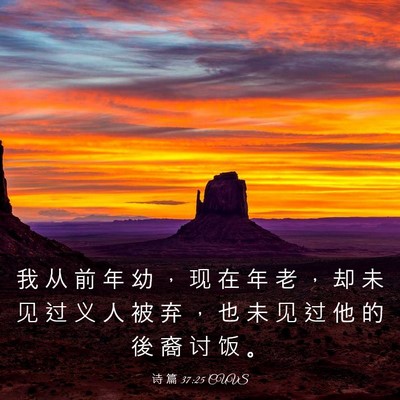 Picture 03 - 诗 篇 37:25 CUVS - 我 从 前 年 幼 ， 现 在 年 老 ， 却 - Bible Verse Picture