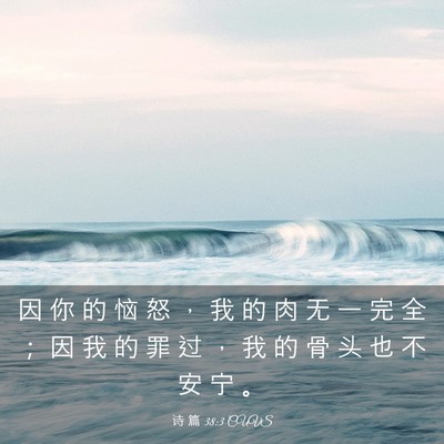 Picture 03 - 诗 篇 38:3 CUVS - 因 你 的 恼 怒 ， 我 的 肉 无 一 完 - Bible Verse Picture