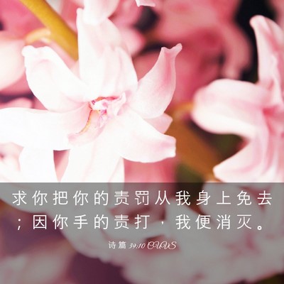 Picture 03 - 诗 篇 39:10 CUVS - 求 你 把 你 的 责 罚 从 我 身 上 免 - Bible Verse Picture