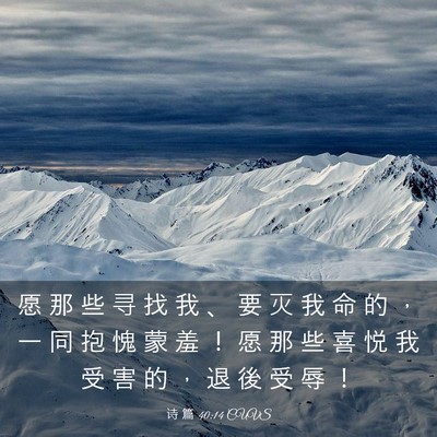 Picture 03 - 诗 篇 40:14 CUVS - 愿 那 些 寻 找 我 、 要 灭 我 命 的 - Bible Verse Picture