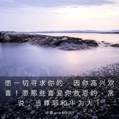 Picture 03 - 诗 篇 40:16 CUVS - 愿 一 切 寻 求 你 的 ， 因 你 高 兴 - Bible Verse Picture