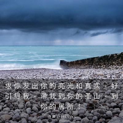 Picture 03 - 诗 篇 43:3 CUVS - 求 你 发 出 你 的 亮 光 和 真 实 ， - Bible Verse Picture