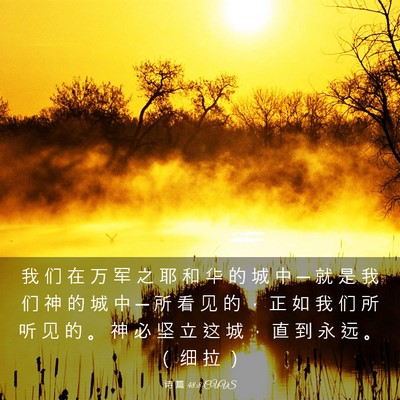 Picture 03 - 诗 篇 48:8 CUVS - 我 们 在 万 军 之 耶 和 华 的 城 中 - Bible Verse Picture