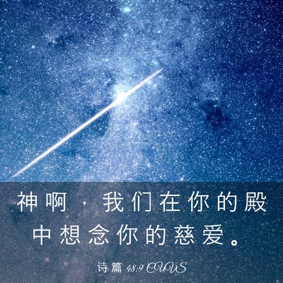 Picture 03 - 诗 篇 48:9 CUVS - 神 啊 ， 我 们 在 你 的 殿 中 想 念 - Bible Verse Picture